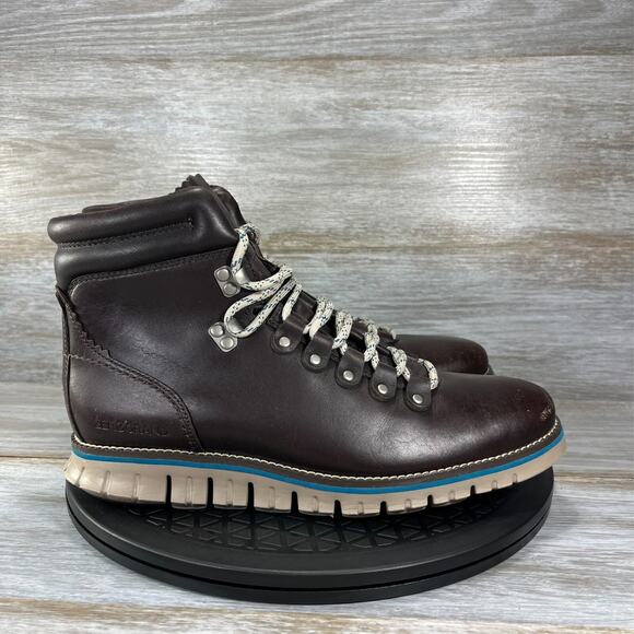 Cole Haan Men's Zerogrand Dark Brown Leather Waterproof Hiking Boots Size 7 - Picture 3 of 11